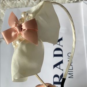 Satin white headband